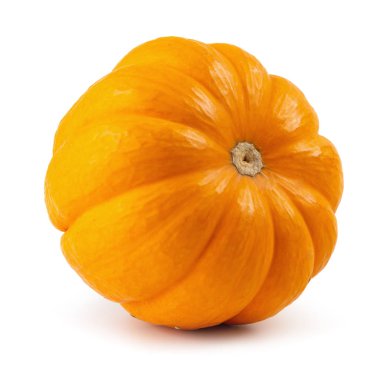 Orange miniature pumpkin isolated on white background clipart