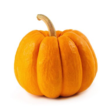 Beyaz arkaplanda izole edilmiş turuncu minyatür balkabağı