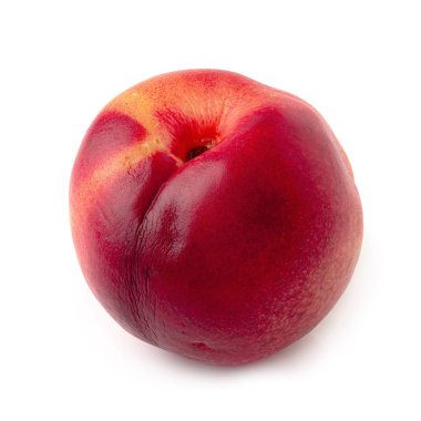 Beyaz arka plan üzerinde izole olgun nektarin meyve.