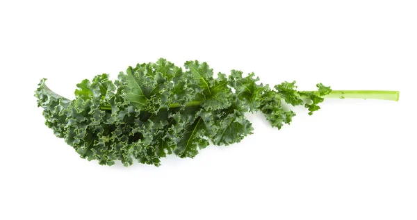 Fresh Organic Green Kale Leaves Isolated White Background — Stock Photo, Image