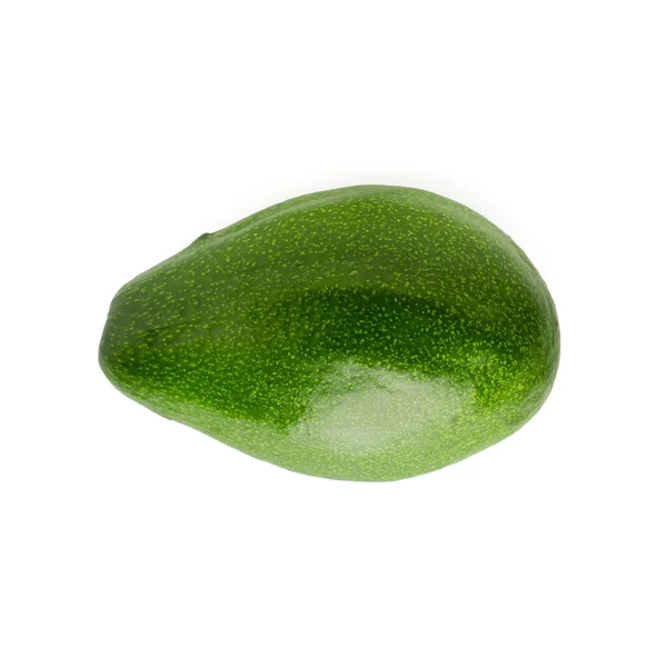 Groene Rijpe Avocado Geïsoleerd Witte Achtergrond — Stockfoto
