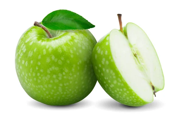 Fresh Green Apples Isolated White Background — Stock Photo, Image