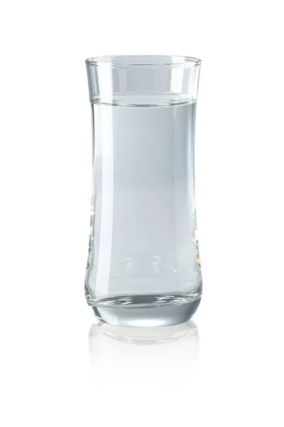 Realistisches Transparentes Glas Wasser Isoliert Auf Weißem Hintergrund — Stockfoto