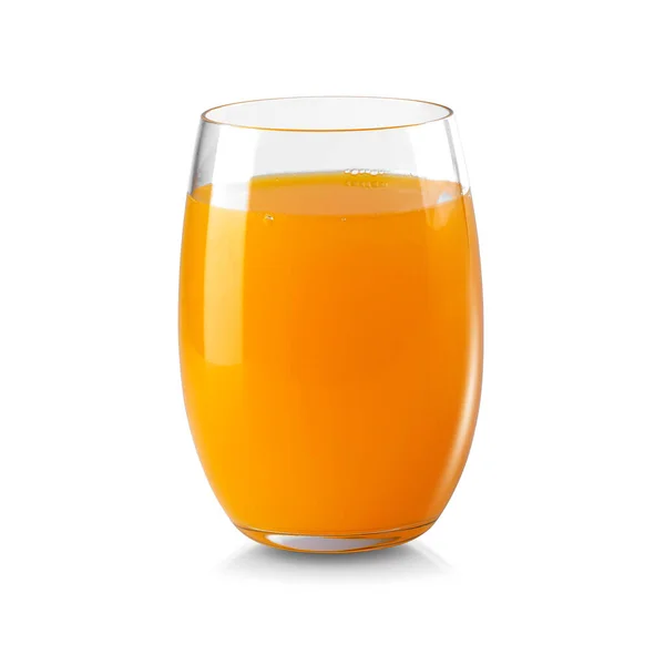 Jus Orange Frais Isolé Sur Fond Blanc — Photo