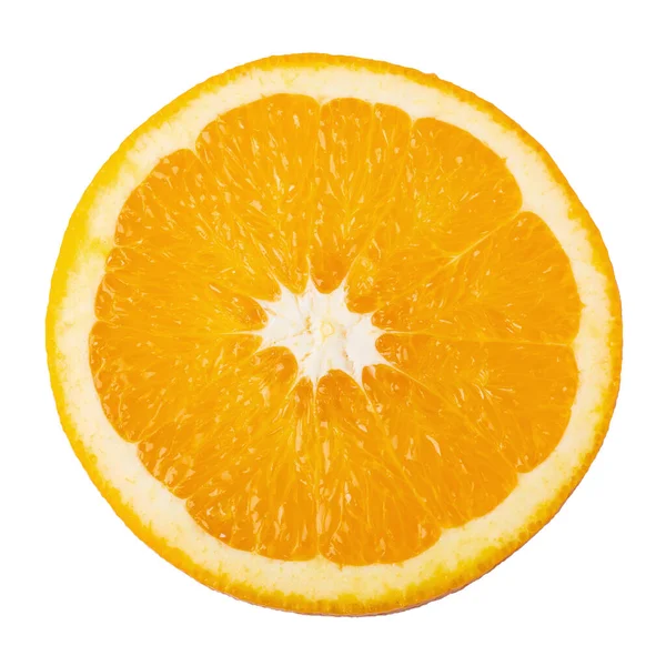 オレンジのスライスクリッピングパス白の背景に隔離されています トップビュー — ストック写真