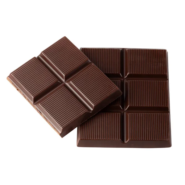 Barra Chocolate Negro Aislada Sobre Fondo Blanco —  Fotos de Stock