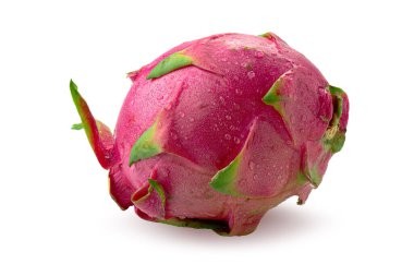 Beyaz arkaplanda yalıtılmış Ejder Meyvesi veya Pitaya.