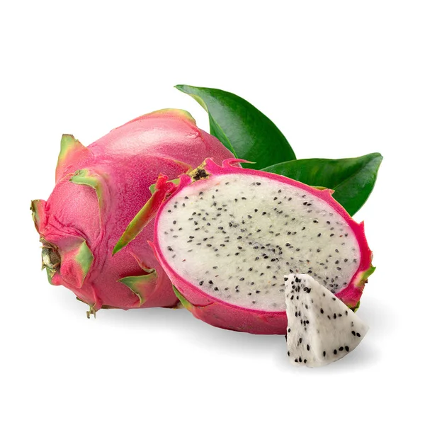 Dragonfruit Pitaya Aislados Sobre Fondo Blanco Con Ruta Recorte — Foto de Stock