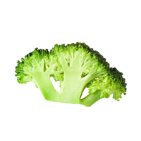 Verse Broccoli Blokken Voor Koken Geïsoleerd Witte Achtergrond Met Knippad — Stockfoto