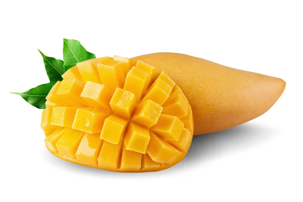 Mango Giallo Isolato Uno Sfondo Bianco Percorso Ritaglio — Foto Stock