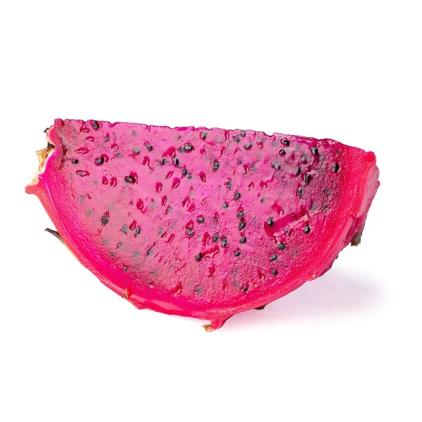 Rode Dragonfruit Pitaya Gesneden Geïsoleerd Witte Achtergrond Met Knippad — Stockfoto