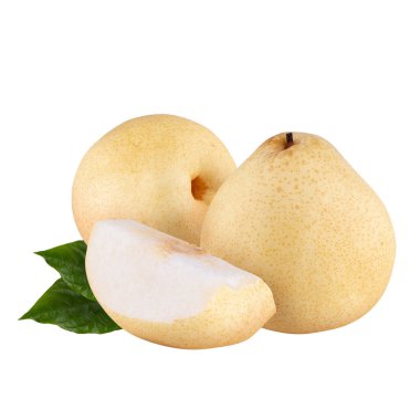 Taze grup oryantal armudu beyaz arkaplanda izole edildi