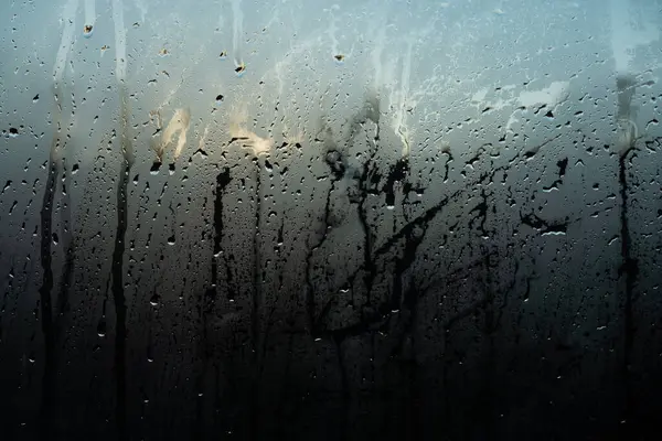 Fenêtre Pluie Gouttes Pluie Créant Une Belle Surface Texturée Sur Photos De Stock Libres De Droits