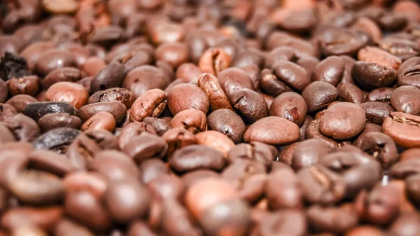 Roasted coffee beans, can be used as background. selective focus