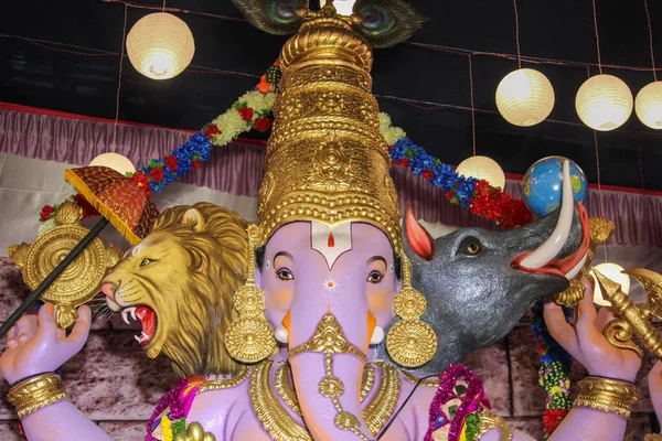 Lord Ganesha Hinduski Festiwal Ganesha Zbliżenie Zdjęcia — Zdjęcie stockowe