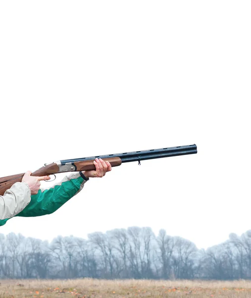 Shooter Holding Shotgun — Stock Photo, Image