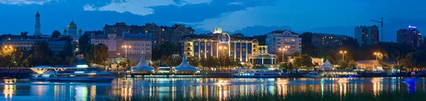 Panoramic view of the Don river and embankment, evening, Rostov-on-Don.