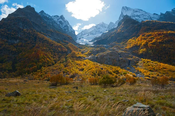 Herbst Den Bergen Von Dombai Russland — Stockfoto