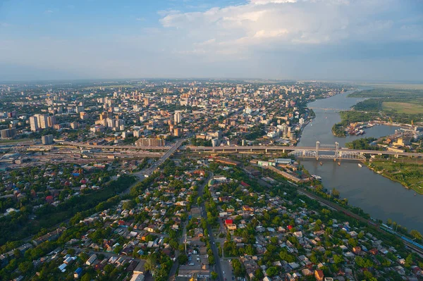 Uçaktan Rostov Don Don River Görüntüsü — Stok fotoğraf