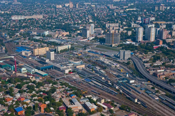 Rostov Don Daki Uçaktan Görüntü Ana Banliyö Tren Istasyonları — Stok fotoğraf