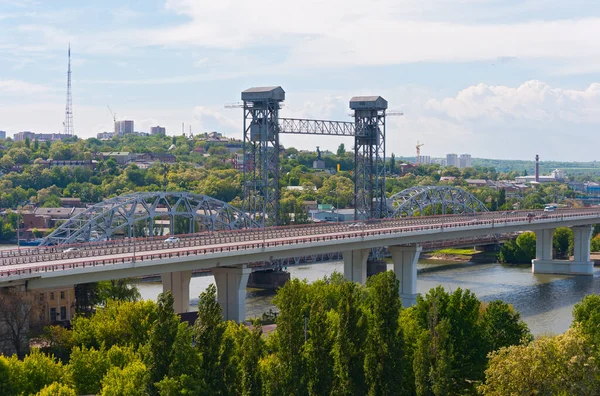 Rostow Don Blick Auf Die Temernitsky Brücke Und Die Eisenbahnbrücke — Stockfoto