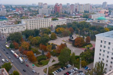 Sovetov Meydanı 'ndaki balondan Rostov-on-Don manzarası.