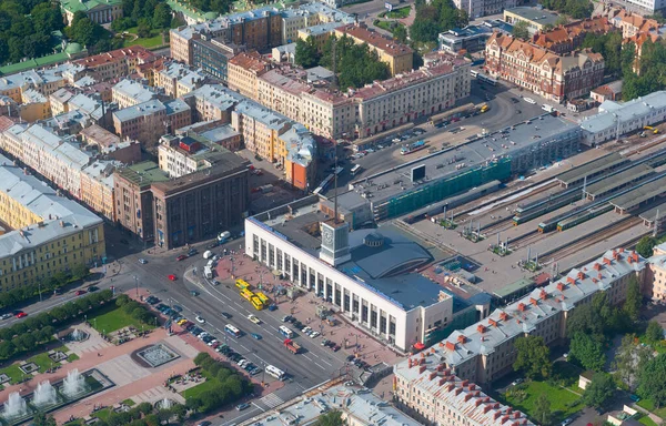 Sankt Petersburg Utsikt Från Helikoptern Till Finlyandsky Järnvägsstation — Stockfoto