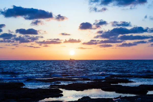 Sunset Mediterranean Sea — Stock Photo, Image