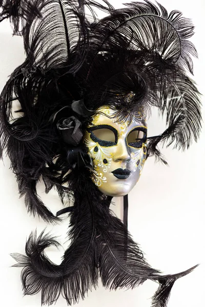 Máscara Carnaval Lujo Sobre Fondo Blanco — Foto de Stock