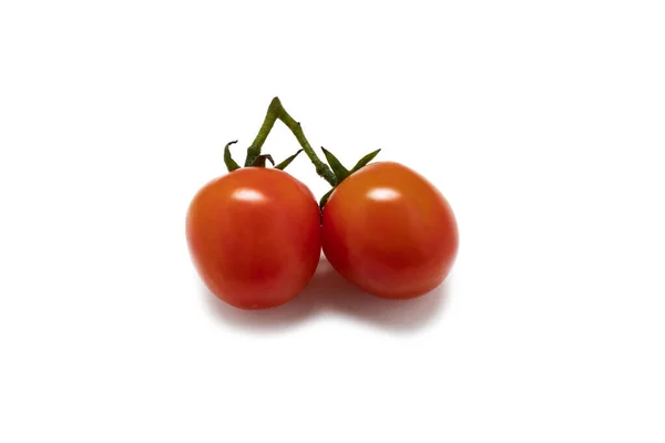 Tomates Cerises Isolées Sur Fond Blanc — Photo