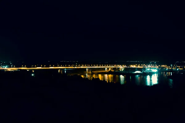 Ponte Aksay Rostov Noite — Fotografia de Stock