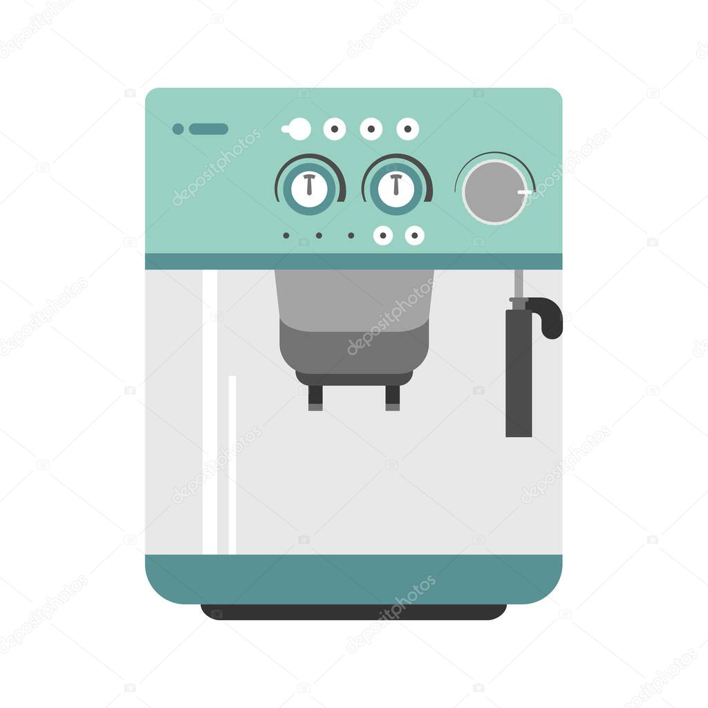 Set Coffee Machine with a Cup Icon Can Be Used For Home, Restaurant, Cafe or Office. Flat Design Style.illustration. Steel Espresso pot icons for kitchen