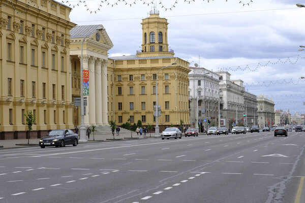 Minsk, Belarus - June 29, 2018: Minsk, Belarus Main KGB State Security committee office