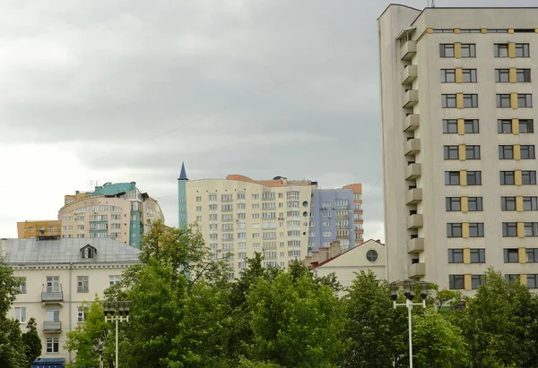 Skyline of the central district in Minsk, Belarus — Stock Photo, Image