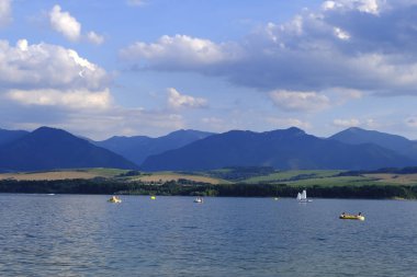 Liptovska Mara Gölü, Slovakya manzara, yüksek Tatra Dağları, Vysoke Tatry