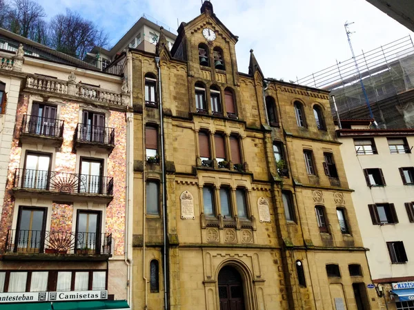 San Sebastian Spanien Januar 2018 Fassaden Bauen San Sebastian Baskenland — Stockfoto