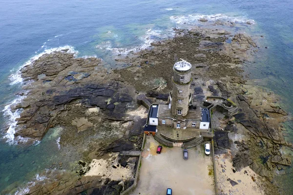 Deniz Feneri Radar Anteni Phare Gatteville Barfleur Basse Normandy Fransa — Stok fotoğraf