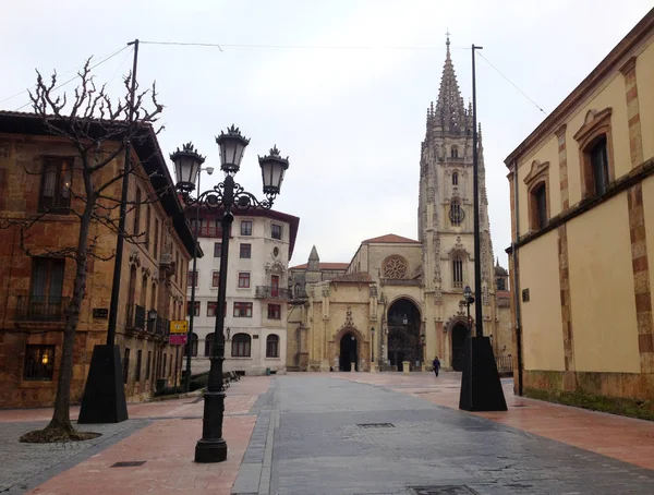 Katedral San Salvador Pusat Kota Oviedo Asturias Spanyol — Stok Foto