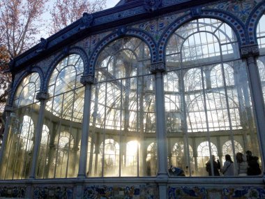 Crystal Palace Palacio de Cristal, Parque del Buen Retiro 'da. Madrid, İspanya