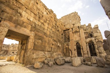 Roma antik Heliopolis tapınak karmaşık mahveder. Baalbek, Bekaa Vadisi, Lübnan.