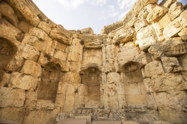 Roma antik Heliopolis tapınak karmaşık mahveder. Baalbek, Bekaa Vadisi, Lübnan.