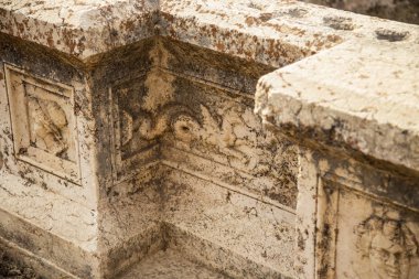 Roma antik Heliopolis tapınak karmaşık mahveder. Baalbek, Bekaa Vadisi, Lübnan.