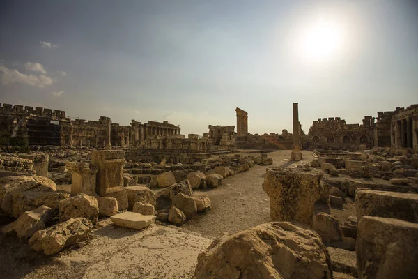 Antik Heliopolis Tapınak Karmaşık Büyük Mahkeme Baalbek Bekaa Vadisi Lübnan — Stok fotoğraf