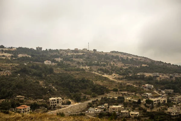 Пейзаж Ливана Горными Деревнями Виноградниками Холмов Ливан — стоковое фото