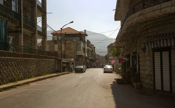 Bcharre Líbano Setembro 2015 Vista Tradicional Rua Cidade Bekaa Valley — Fotografia de Stock