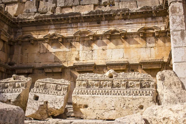 Římské Ruiny Starověkého Chrámu Heliopolis Komplexu Baalbek Údolí Biká Libanon — Stock fotografie