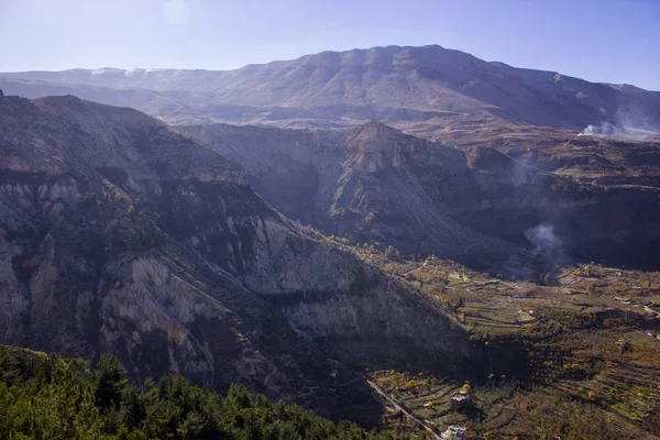 Šířku Qurnat Jako Sawda Nejvyšší Vrchol Lebanons Hory Údolí Kadisha — Stock fotografie