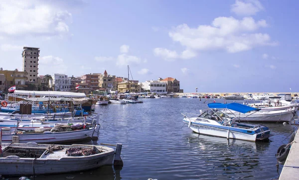 Porto Della Città Vecchia Tire Sul Mediterraneo Sour Tyre Libano — Foto Stock