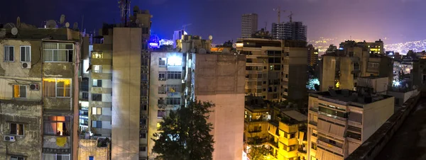 Vista Panorámica Ciudad Nocturna Beirut Líbano — Foto de Stock