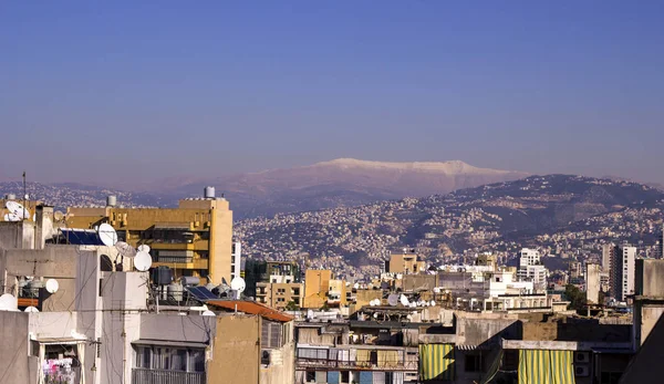 Hermosa Vista Ciudad Beirut Las Montañas Alrededor Beirut Líbano — Foto de Stock